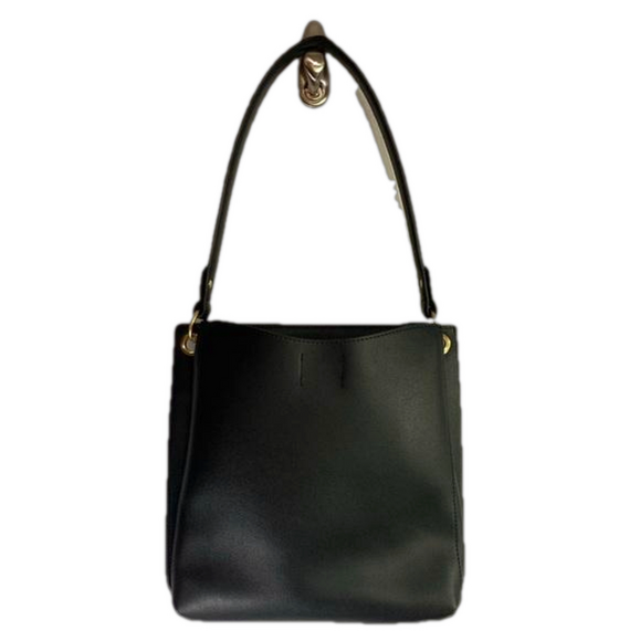 Nanette Lepore Black Shoulder Hobo Bag with Gold Tone Turnlock EUC - Picture 5 of 12